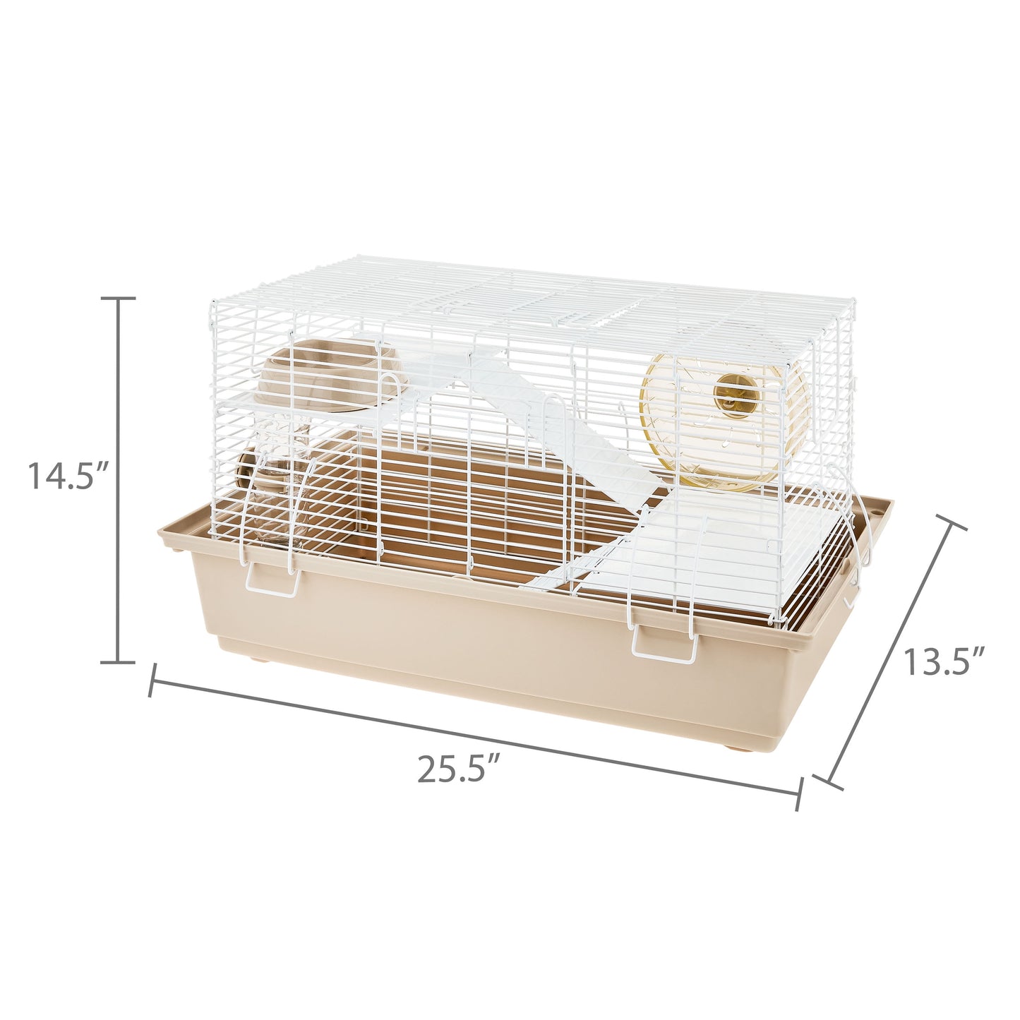 Split-Level Hamster Habitat with Running Wheel & Feeding Accessories