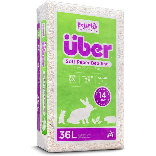 (2 Pack) 36L White Uber Pet Bedding, Hamster, Rabbit, Rat