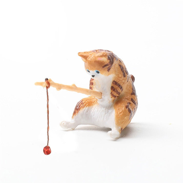 Cat Fishing Fish Tank Decoration - Freshmodern Pet Store