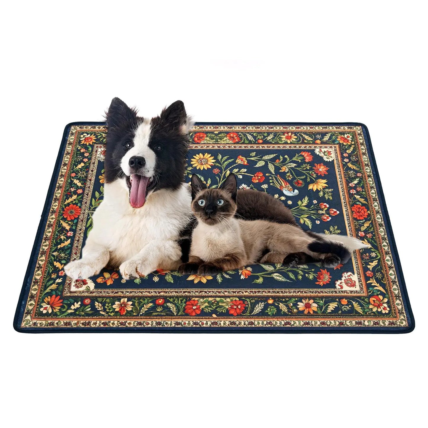 Qeils Super Absorbent Washable Pee Pads for Dogs 2 Pack Green Long Wool Mat Reusable Puppy Pads for Potty Training Outdoorfun Paws Unscented Eco-Friendly