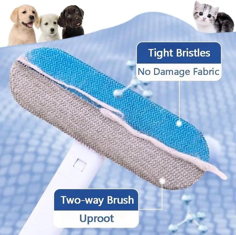 【4 in 1】Multi-Functional Pet Hair Remover, Reusable & Washable Dog & Cat Hair Removal Tool with Extra Long Handle, Lint Cleaner Squeegee for Furniture, Carpet, Clothes, Bedding, Car, Window