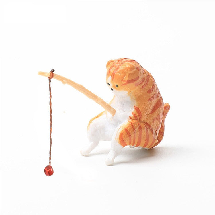 Cat Fishing Fish Tank Decoration - Freshmodern Pet Store