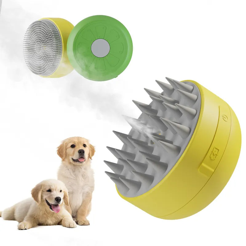 Electric Pet Spray & Massage Comb – 2-in-1 Steam Brush for Cats & Dogs | Anti-Lice Grooming Comb, Hair Detangler & Pet Cleaning Vaporizer