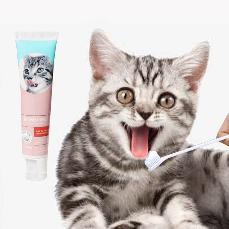 Cat Milk Fragrance Liquid Toothpaste & Toothbrush Set | Safe & Swallowable - Freshmodern Pet Store