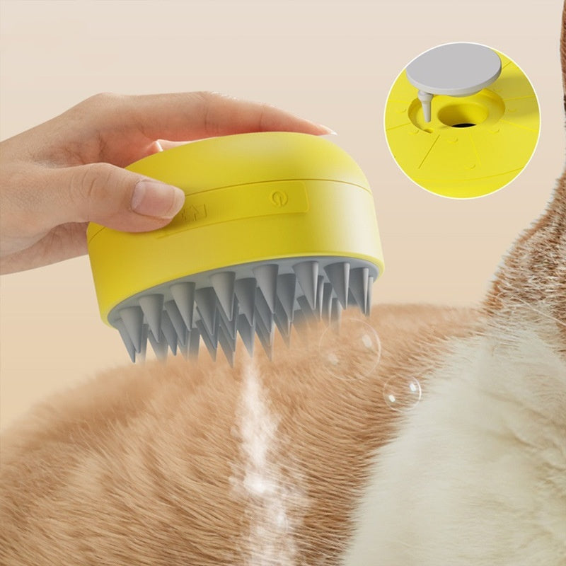 Electric Pet Spray & Massage Comb – 2-in-1 Steam Brush for Cats & Dogs | Anti-Lice Grooming Comb, Hair Detangler & Pet Cleaning Vaporizer