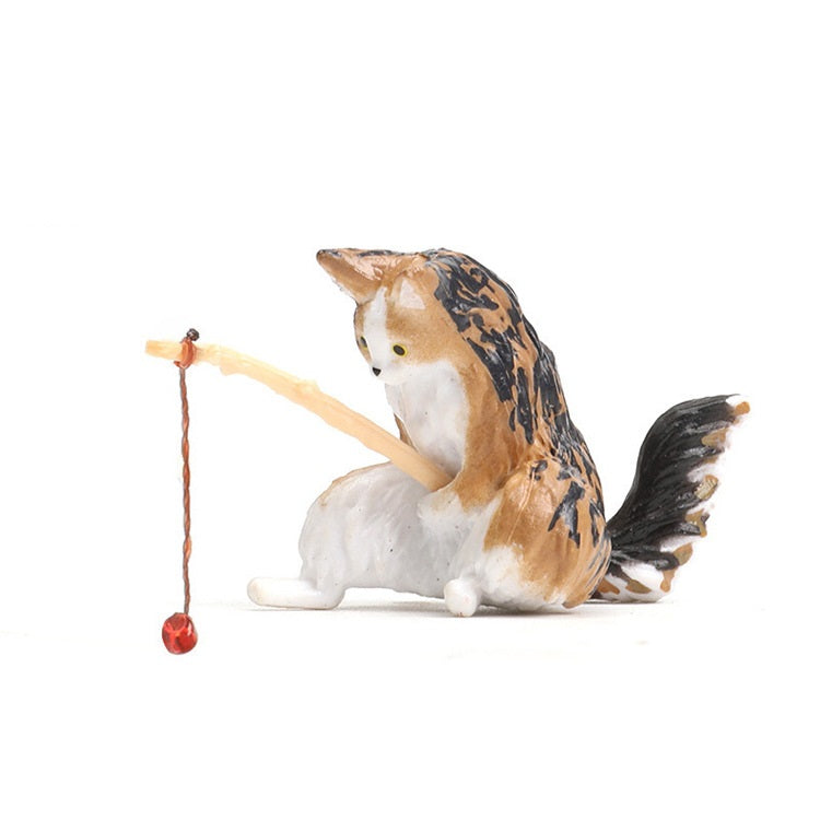 Cat Fishing Fish Tank Decoration - Freshmodern Pet Store