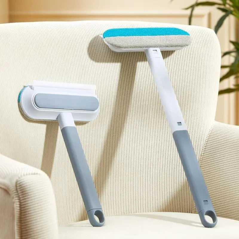 【4 in 1】Multi-Functional Pet Hair Remover, Reusable & Washable Dog & Cat Hair Removal Tool with Extra Long Handle, Lint Cleaner Squeegee for Furniture, Carpet, Clothes, Bedding, Car, Window