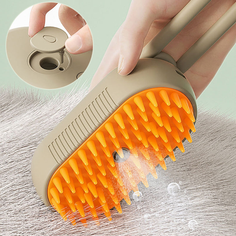 3-in-1 Cat Steam Brush & Dog Grooming Comb | Electric Spray, Hair Removal, & Massage - Freshmodern Pet Store