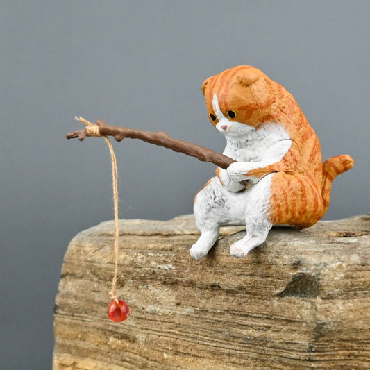 Cat Fishing Fish Tank Decoration - Freshmodern Pet Store