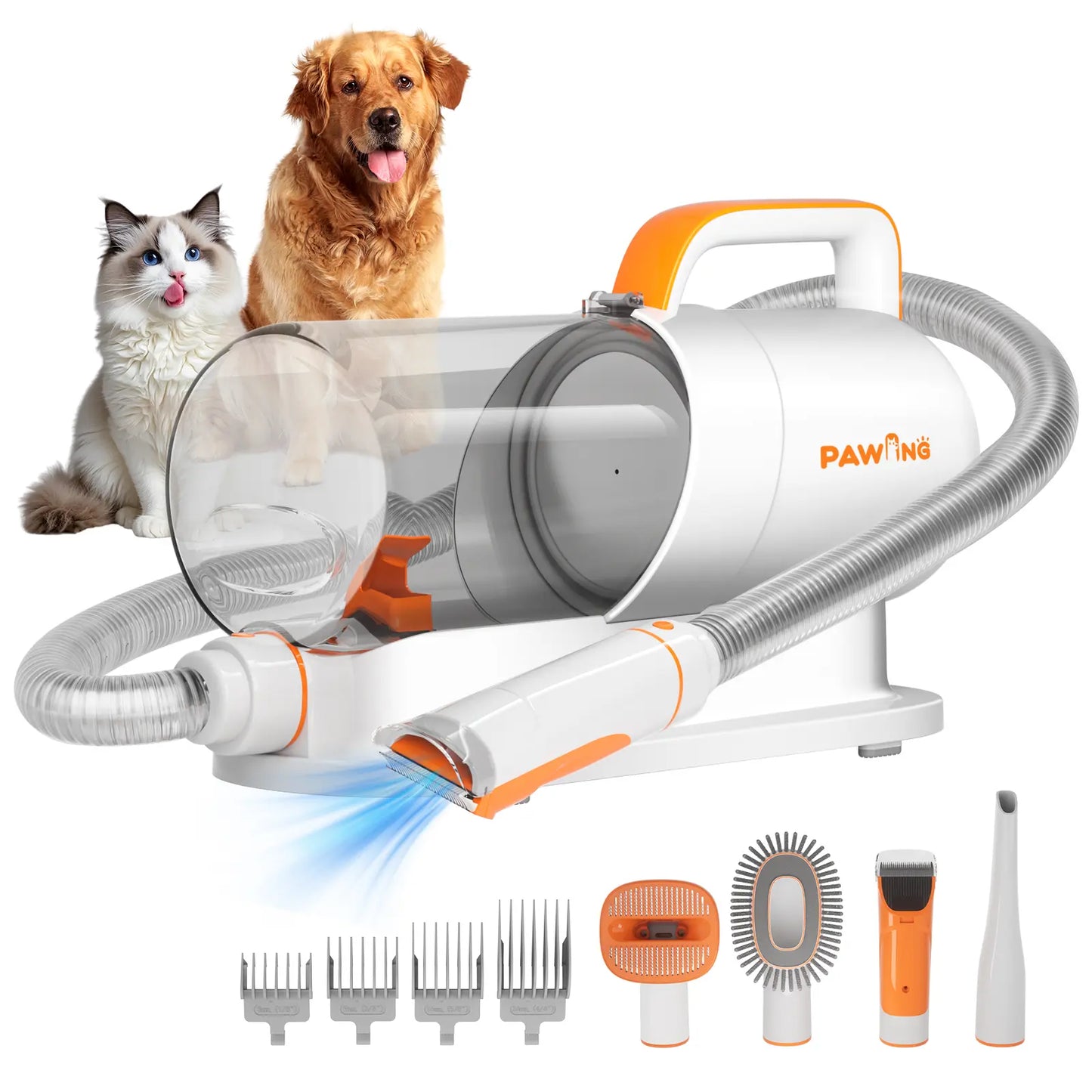 PAWING Grooming Vacuum, Dog Vacuum Brush for Shedding Grooming, Dog Hair Vacuum Groomer, 5-In-1 Pet Grooming Kit for Cat Dog-Gift