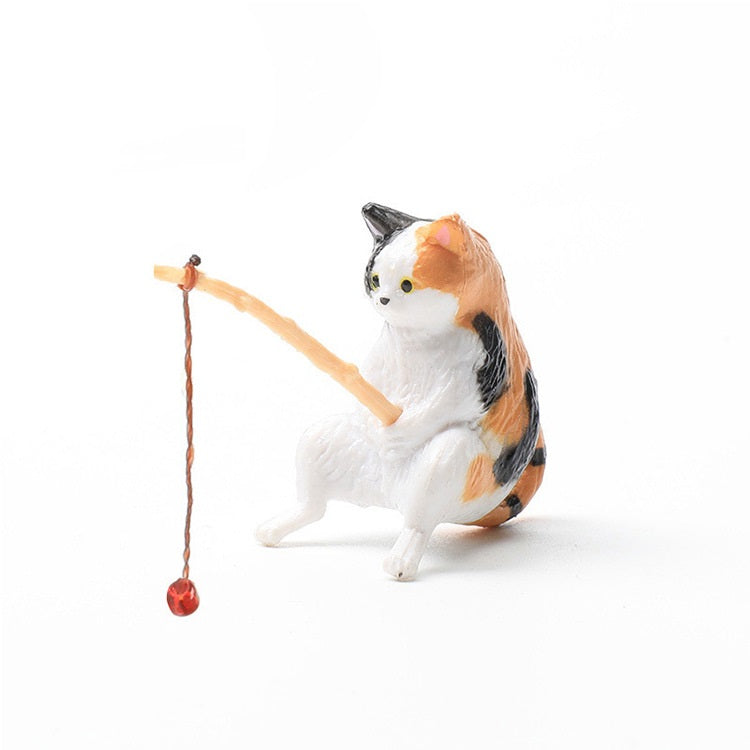 Cat Fishing Fish Tank Decoration - Freshmodern Pet Store