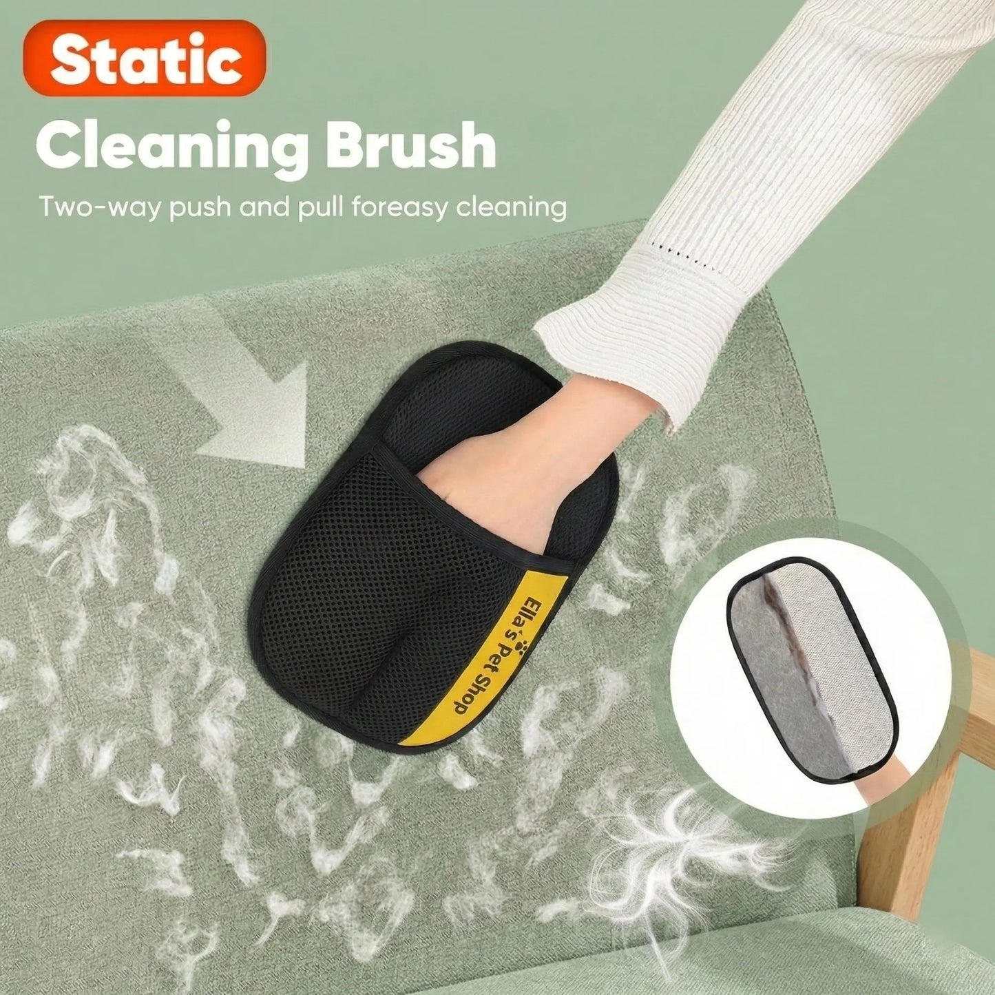 Double-Sided Electrostatic Pet Hair Remover Glove, Reusable Lint Remover Tool, Washable Grooming Mitt for Dog & Cat, Cleans Furniture, Couch, Carpet, Pet Bed, Cat Tree, Tiktokshopblackfriday
