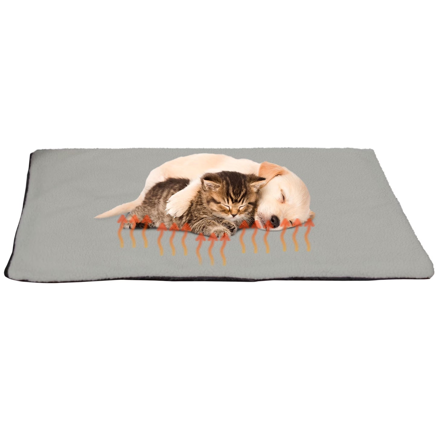 Self Warming Thermal Pet Kennel & Crate Pad with Insulation Layer, Gray, 25X18In