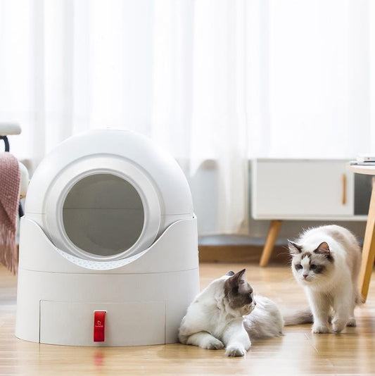 "Extra-Large Enclosed Semi-Smart Cat Litter Box – Odor & Sand Proof"