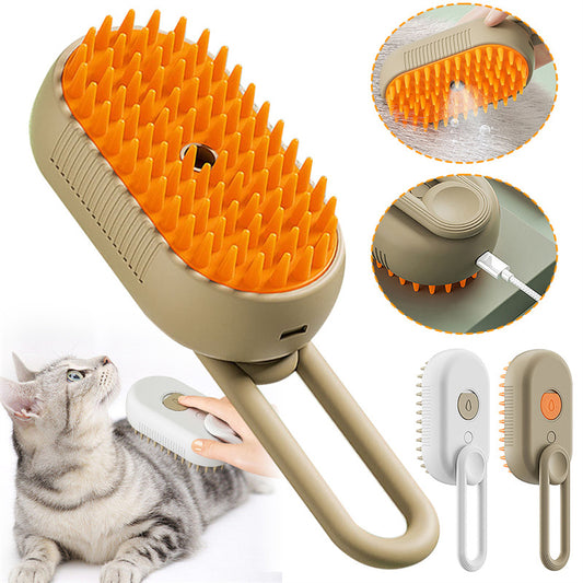3-in-1 Cat Steam Brush & Dog Grooming Comb | Electric Spray, Hair Removal, & Massage - Freshmodern Pet Store