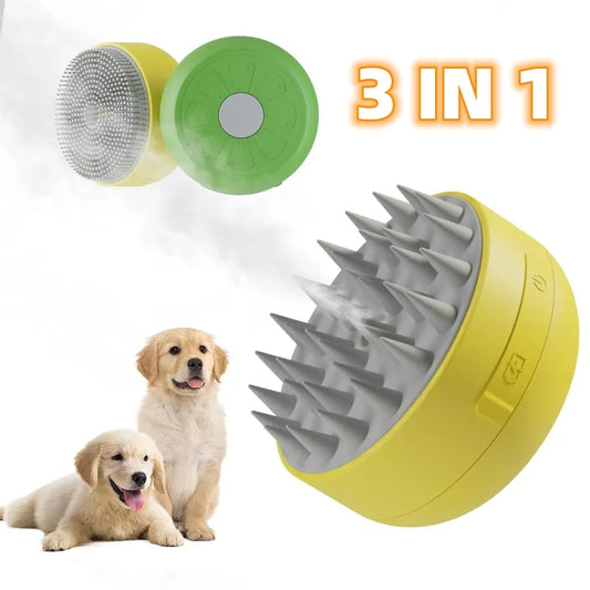 Electric Pet Spray & Massage Comb – 2-in-1 Steam Brush for Cats & Dogs | Anti-Lice Grooming Comb, Hair Detangler & Pet Cleaning Vaporizer