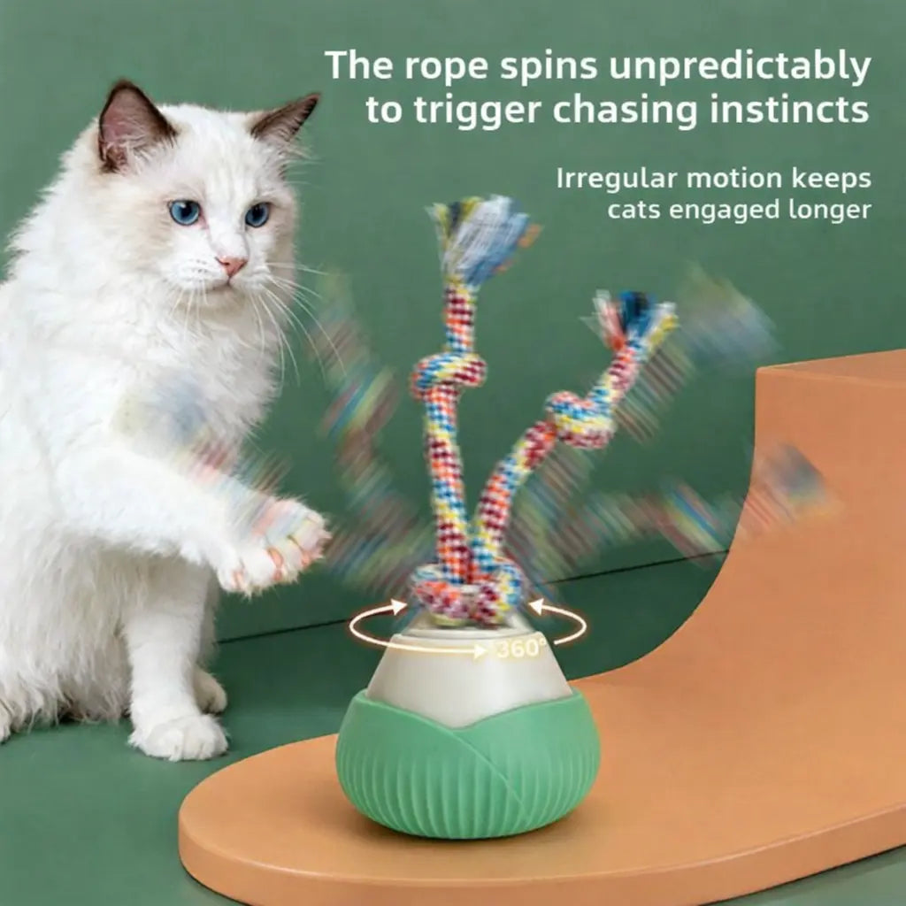 Smart Interactive Pet Ball with Sound & Chew Ropes - Keeps Indoor Cats Busy & Happy
