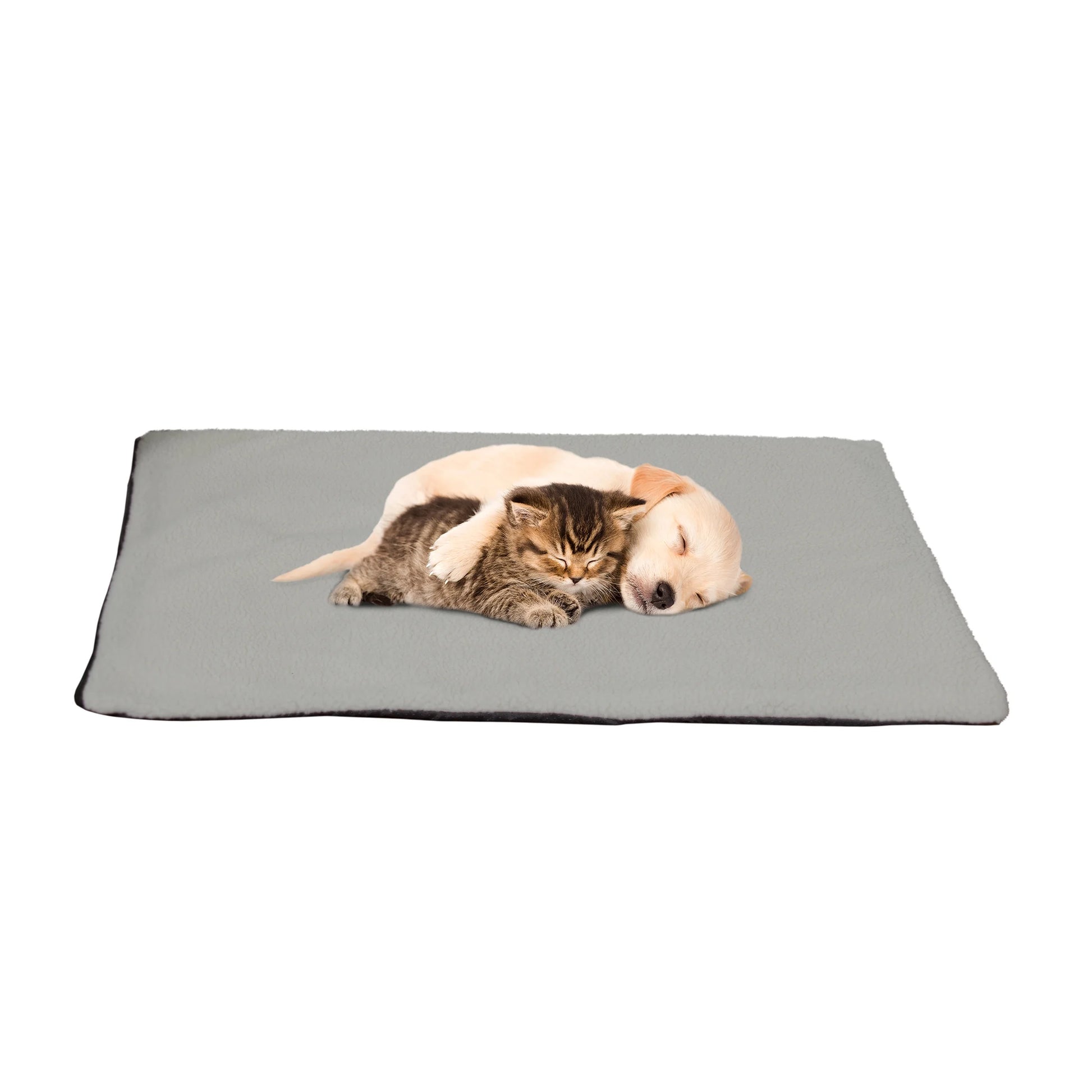Self Warming Thermal Pet Kennel & Crate Pad with Insulation Layer, Gray, 25X18In