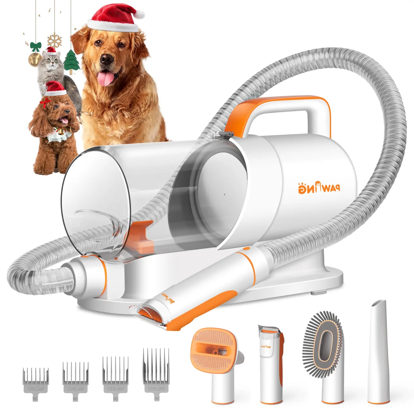 PAWING Grooming Vacuum, Dog Vacuum Brush for Shedding Grooming, Dog Hair Vacuum Groomer, 5-In-1 Pet Grooming Kit for Cat Dog-Gift