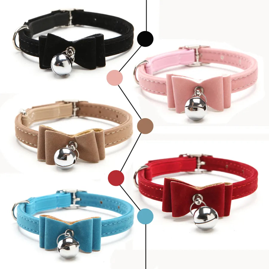 Bowtie Soft VelvetPet Dog Collar                     