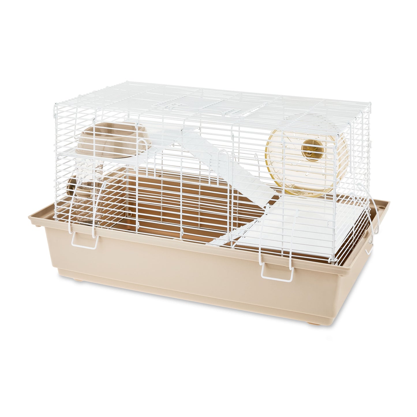Split-Level Hamster Habitat with Running Wheel & Feeding Accessories