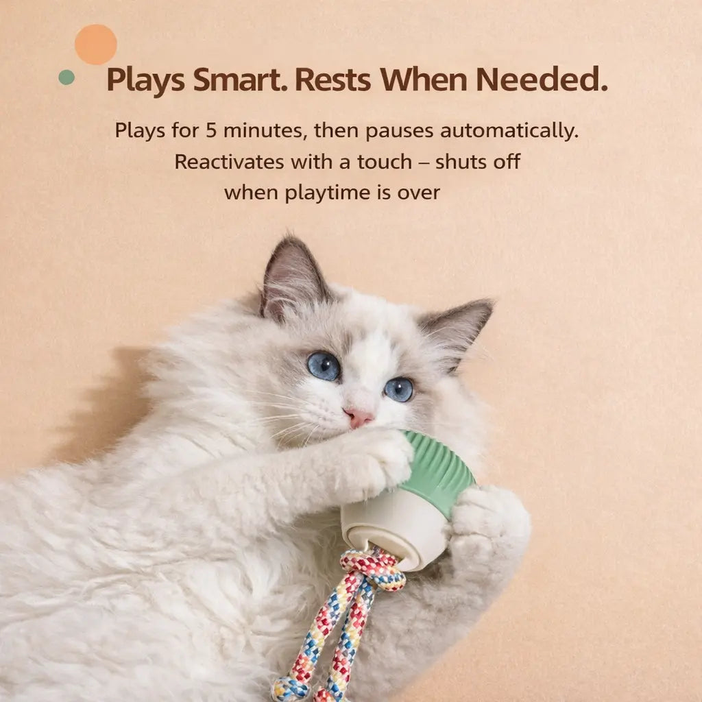 Smart Interactive Pet Ball with Sound & Chew Ropes - Keeps Indoor Cats Busy & Happy