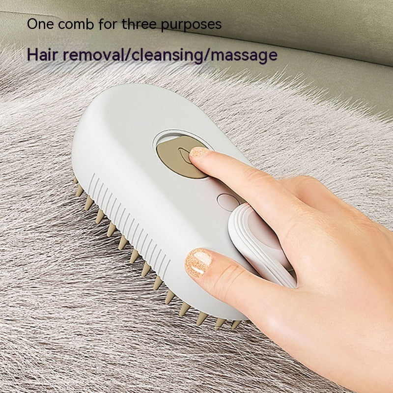 3-in-1 Cat Steam Brush & Dog Grooming Comb | Electric Spray, Hair Removal, & Massage - Freshmodern Pet Store