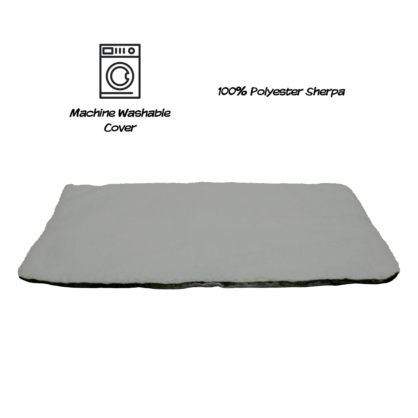 Self Warming Thermal Pet Kennel & Crate Pad with Insulation Layer, Gray, 25X18In