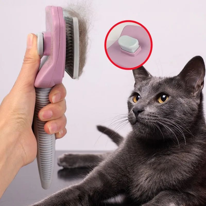 Automatic Self-Cleaning Pet Brush – Dog & Cat Hair Remover Massage Comb | Grooming Tool for Large Dogs, Tangle-Free Hair Knot Remover