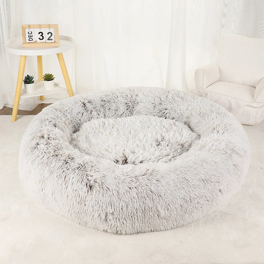Dog Bed Donut Big Large round Basket Winter Plush Beds for Dogs Medium Accessories Fluffy Kennel Small Puppy Pets Cat Products