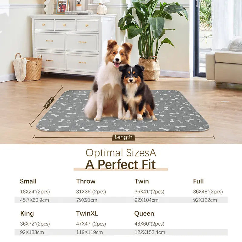 XAKING Washable Dog Pee Pads 2-Pack, Ultra Absorbent Reusable Puppy Training Pads, Non-Slip Leak-Proof Pet Mats for Crate & Floor, Dog Accessories Animal
