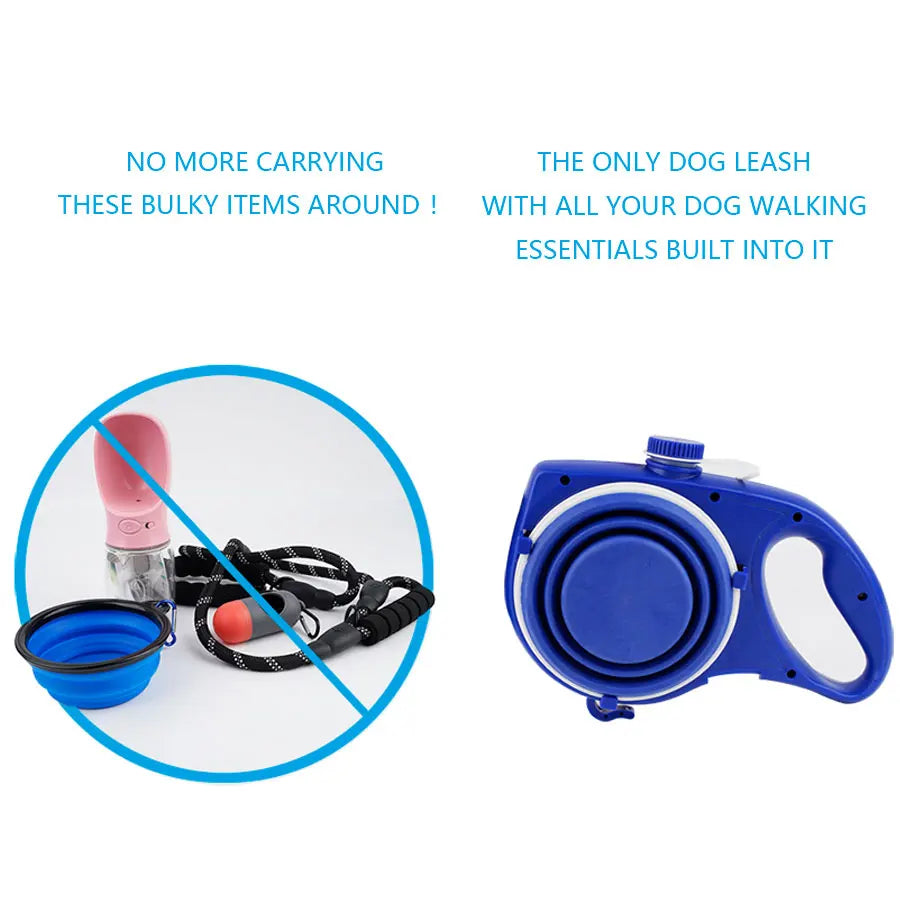 4-in-1 Durable Retractable Dog Leash 