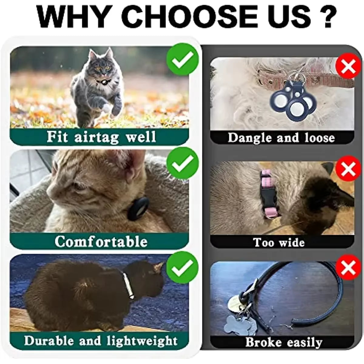 atuban breakaway reflective cat collar