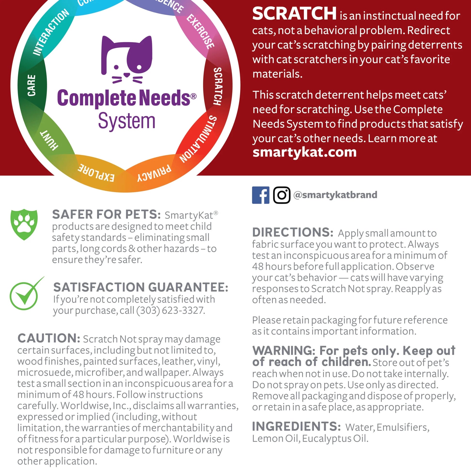 Scratch Not Cat Spray, Anti-Scratch Training & Scratch Deterrent Spray, 13.5 Fl Oz