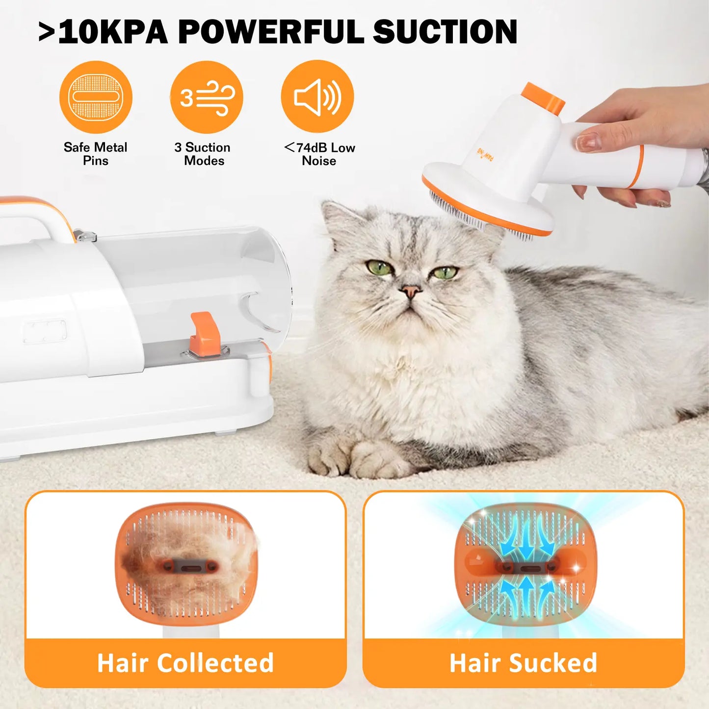 PAWING Grooming Vacuum, Dog Vacuum Brush for Shedding Grooming, Dog Hair Vacuum Groomer, 5-In-1 Pet Grooming Kit for Cat Dog-Gift