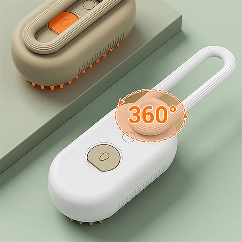 3-in-1 Cat Steam Brush & Dog Grooming Comb | Electric Spray, Hair Removal, & Massage - Freshmodern Pet Store