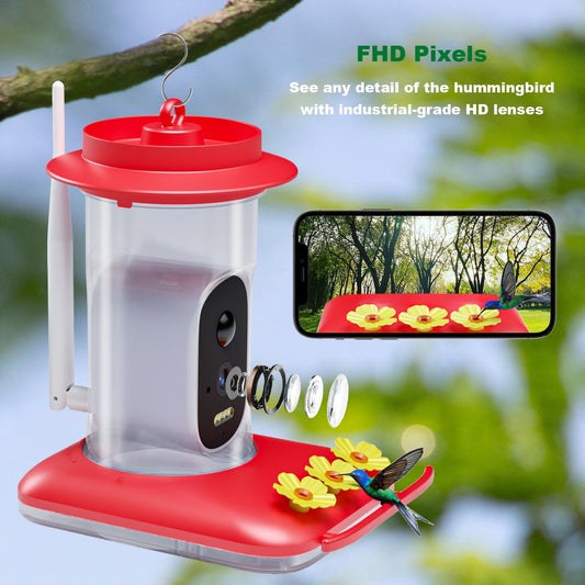 Smart HD Hummingbird Feeder – 5MP Camera for Clear Outdoor Viewing