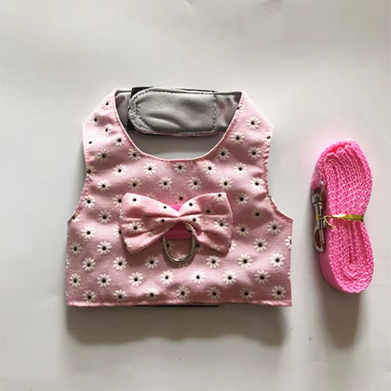 Mesh Soft Pet Rabbit Harness with Leash Strap for Hamster Rat Chinchillas Guinea Pig Small Animal Clothes Vest Rabbits Accessory