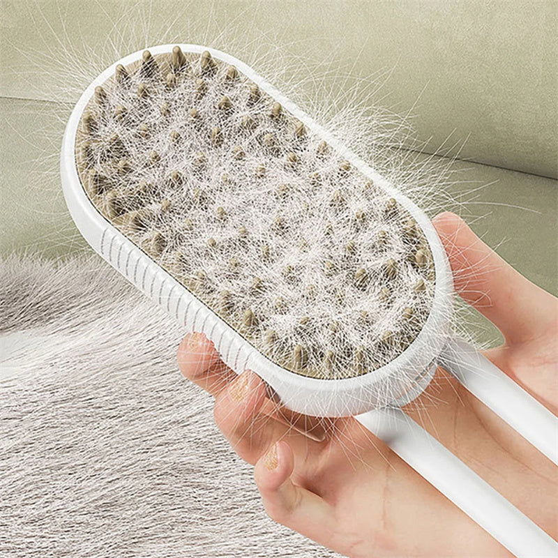3-in-1 Cat Steam Brush & Dog Grooming Comb | Electric Spray, Hair Removal, & Massage - Freshmodern Pet Store